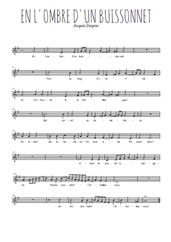 En l'ombre d'un buissonnet de Josquin Desprez
